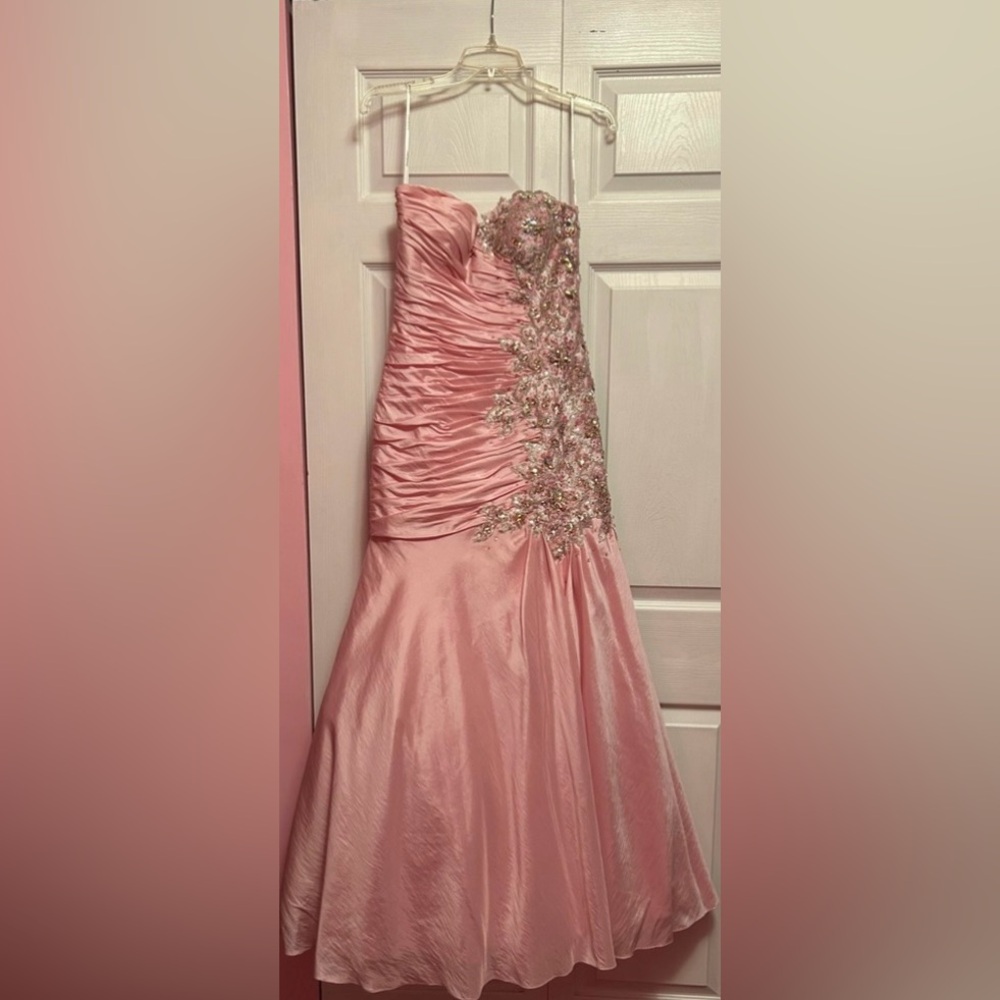 Tony Bowls Pink Mermaid Gown (Size 4) - Picture 4 of 8